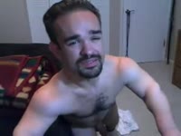 Dark haired midget with hairy chest bounces his little cock during recent live cam show